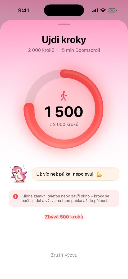 Výzva na kroky v Lapse